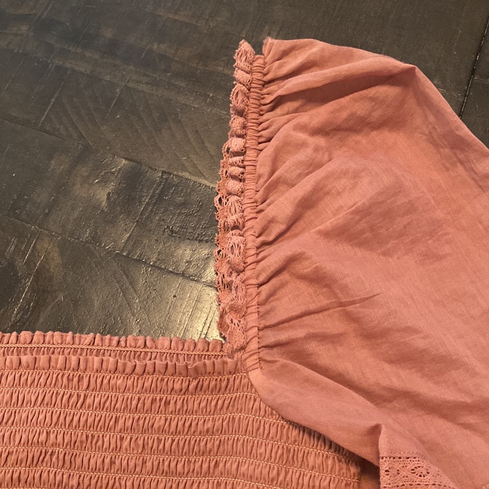 ❌SOLD❌ Reformation Dunes (Praline) Smocked Mini Dress Sz 12 - Picture 14 of 14